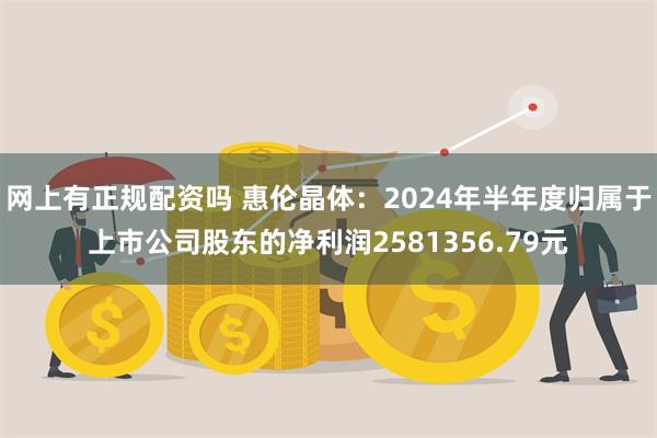 网上有正规配资吗 惠伦晶体：2024年半年度归属于上市公司股东的净利润2581356.79元