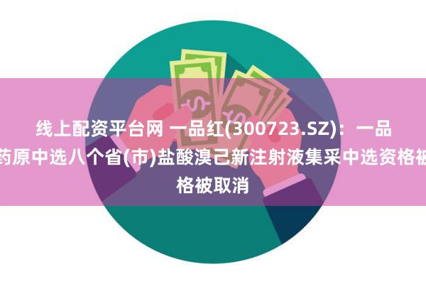 线上配资平台网 一品红(300723.SZ)：一品红制药原中选八个省(市)盐酸溴己新注射液集采中选资格被取消