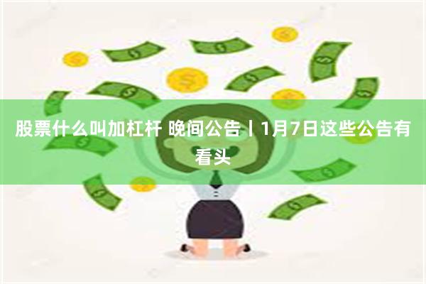 股票什么叫加杠杆 晚间公告丨1月7日这些公告有看头